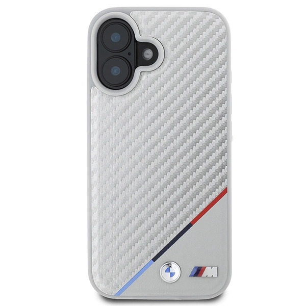 BMW M Carbon Tricolor Line MagSafe iPhone 16 Case - Grayeng
