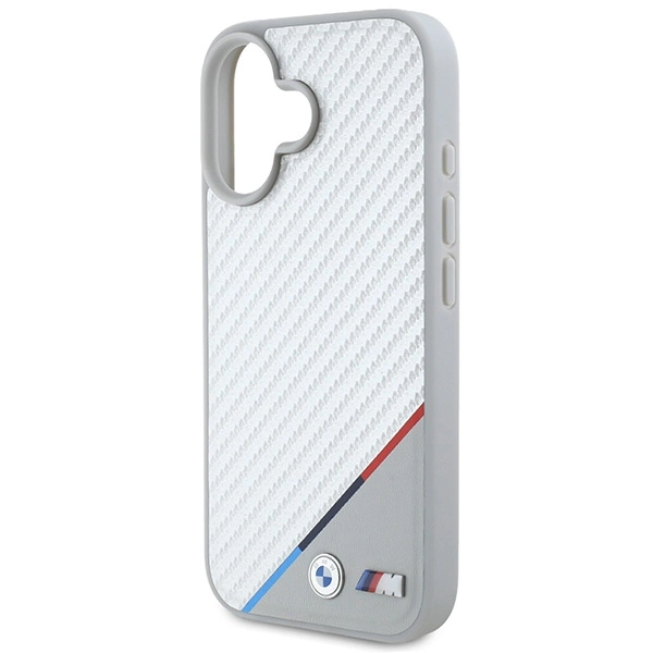 BMW M Carbon Tricolor Line MagSafe iPhone 16 Case - Grayeng