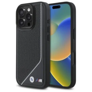 BMW M Perforated Twisted Line MagSafe case for iPhone 16 Pro Max - blackeng