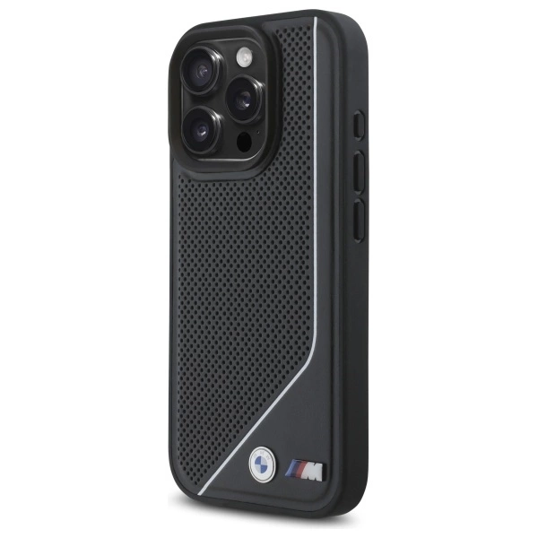 BMW M Perforated Twisted Line MagSafe case for iPhone 16 Pro Max - blackeng