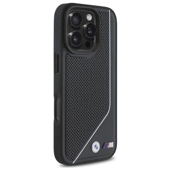 BMW M Perforated Twisted Line MagSafe case for iPhone 16 Pro Max - blackeng