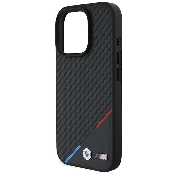 BMW M Carbon Tricolor Line MagSafe Case for iPhone 16 Pro Max - Blackeng
