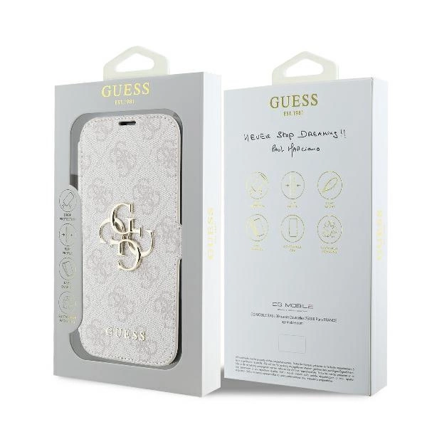 Guess 4G Metal Logo iPhone 16 Plus Case - Pinkeng