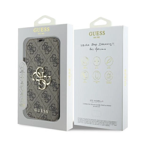 Guess 4G Metal Logo iPhone 16 Case - Browneng