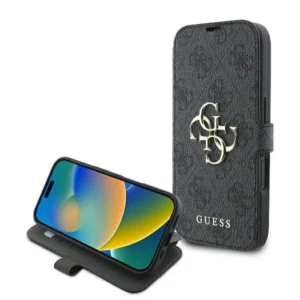 Guess 4G Metal Logo iPhone 16 Case - Blackeng