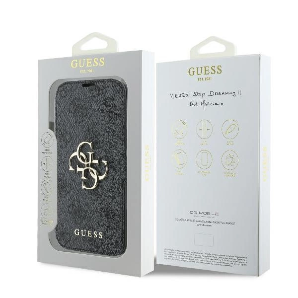 Guess 4G Metal Logo iPhone 16 Pro Max Case - Blackeng