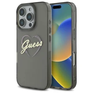 Guess IML Heart Case for iPhone 16 Pro - Blackeng