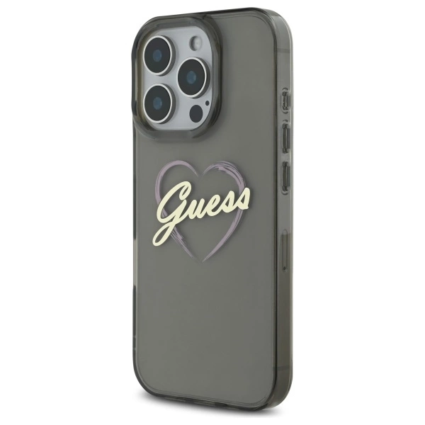 Guess IML Heart Case for iPhone 16 Pro - Blackeng