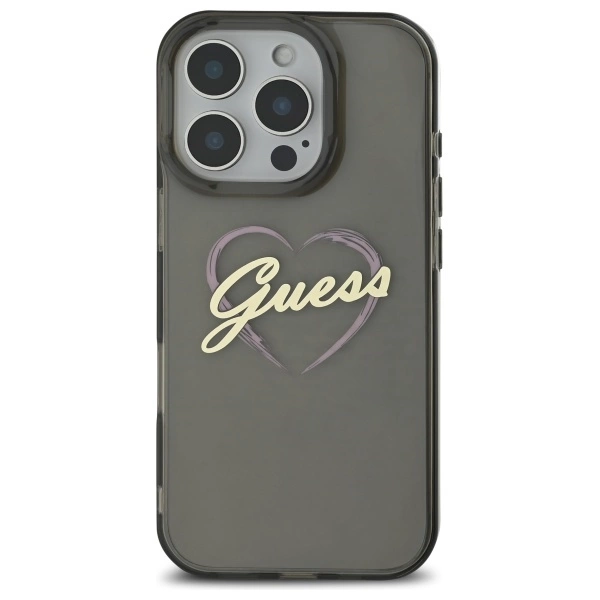 Guess IML Heart Case for iPhone 16 Pro - Blackeng