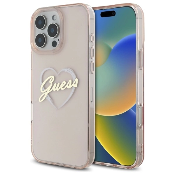 Guess IML Heart Case for iPhone 16 Pro - Pinkeng