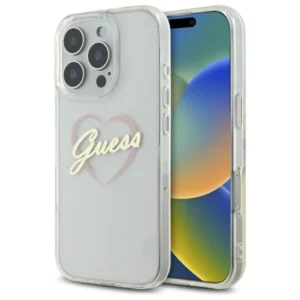 Guess IML Heart Case for iPhone 16 Pro - Transparenteng