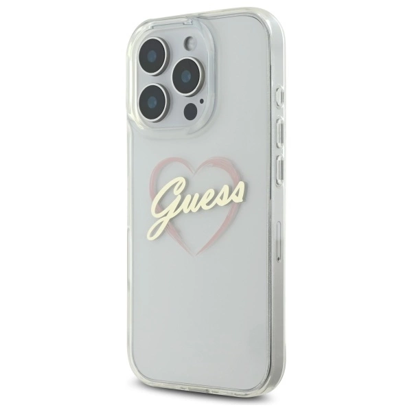 Guess IML Heart Case for iPhone 16 Pro - Transparenteng