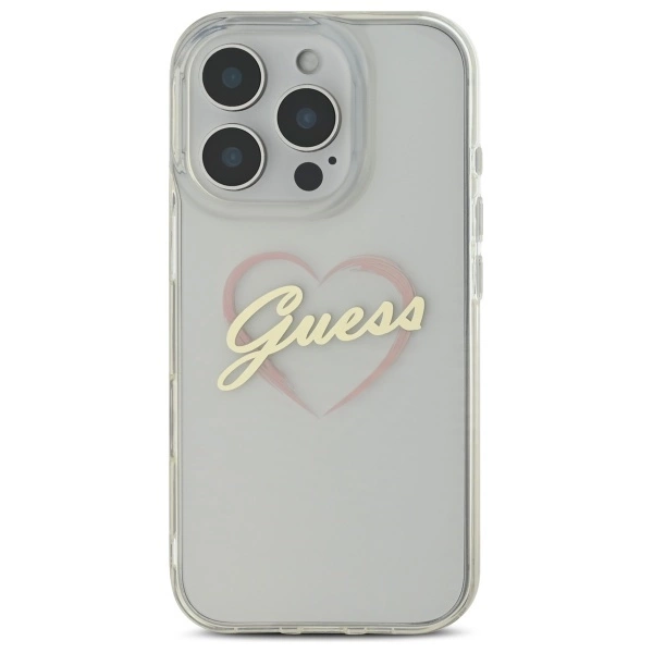 Guess IML Heart Case for iPhone 16 Pro - Transparenteng