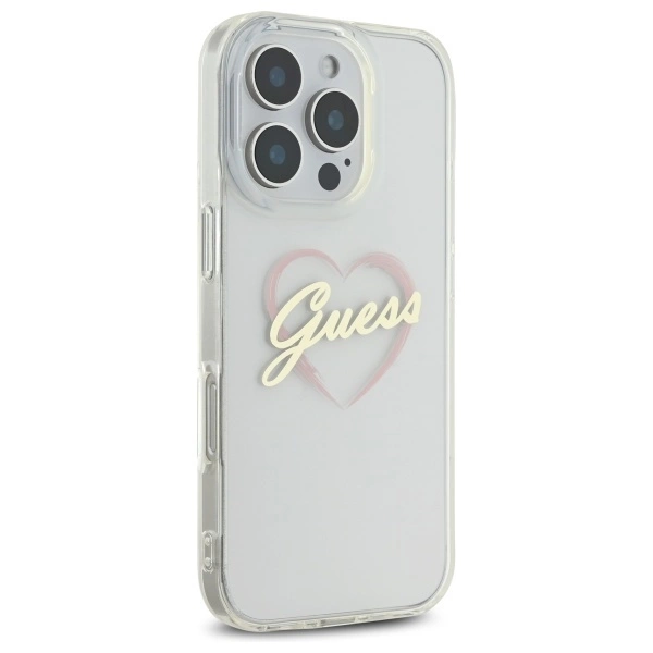 Guess IML Heart Case for iPhone 16 Pro - Transparenteng