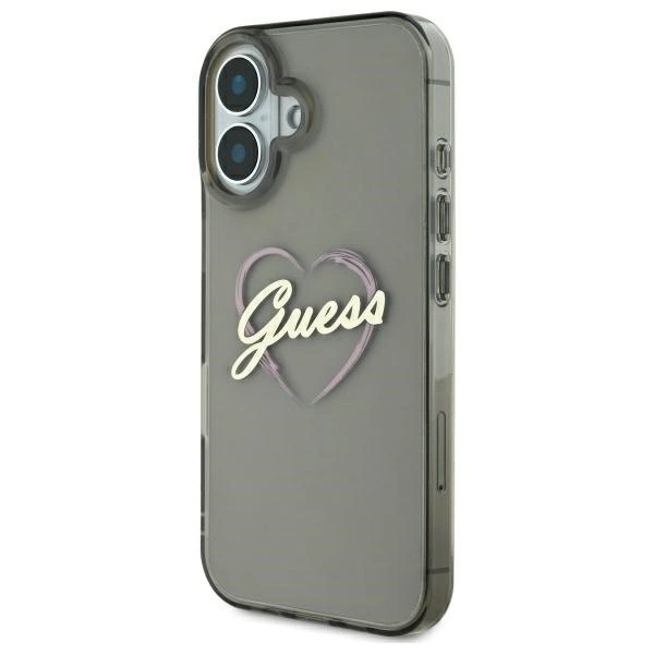 Guess IML Heart Case for iPhone 16 Plus - Blackeng