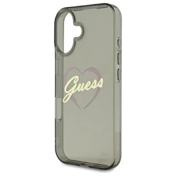 Guess IML Heart Case for iPhone 16 Plus - Blackeng