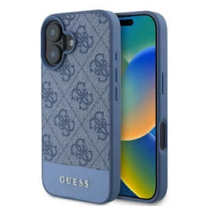 Guess 4G Bottom Stripe iPhone 16 Case - Blueeng