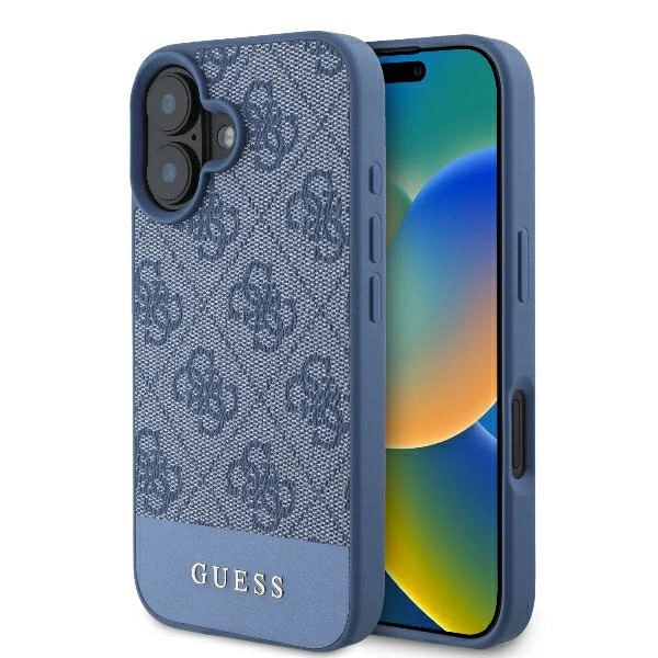 Guess 4G Bottom Stripe iPhone 16 Case - Blueeng