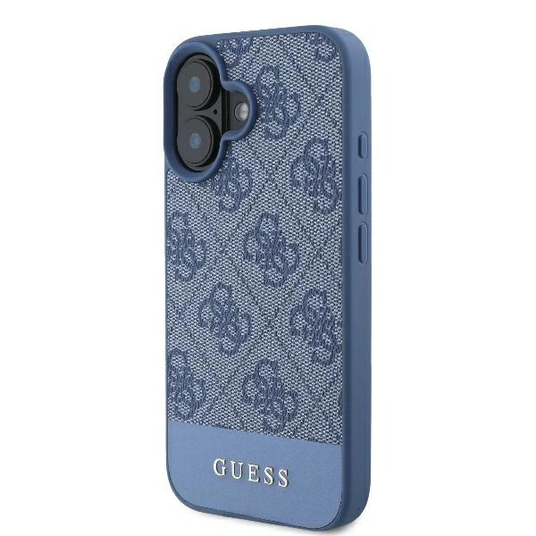 Guess 4G Bottom Stripe iPhone 16 Case - Blueeng