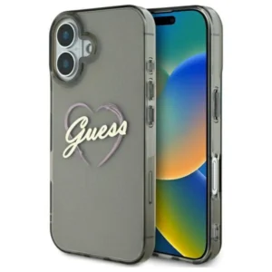 Guess IML Heart iPhone 16 Case - Blackeng