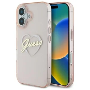Guess IML Heart iPhone 16 Case - Pinkeng