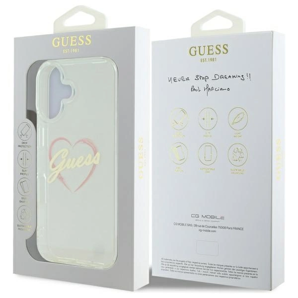 Guess IML Heart iPhone 16 Case - Transparenteng