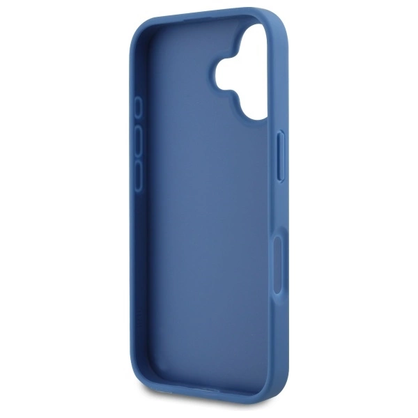 Guess Leather Metal Logo Strass Crossbody Case for iPhone 16 - Blueeng