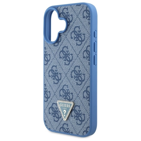 Guess Leather Metal Logo Strass Crossbody Case for iPhone 16 - Blueeng