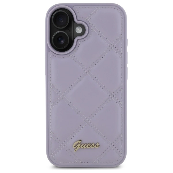 Guess Quilted Metal Logo case for iPhone 16 - light purpleeng