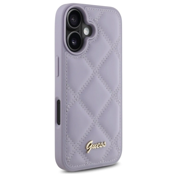 Guess Quilted Metal Logo case for iPhone 16 - light purpleeng