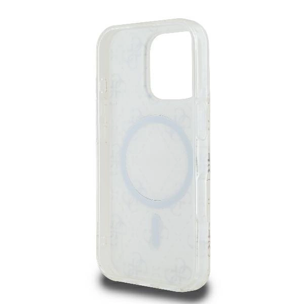 Guess IML 4G Background MagSafe iPhone 16 Pro Case - Whiteeng