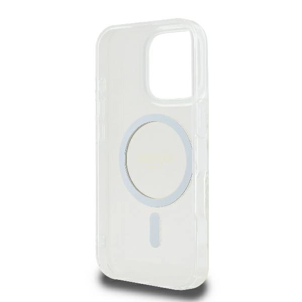 Guess GUHMP16LHFGERET iPhone 16 Pro 6.3" transparent hardcase IML Glitter Circle MagSafeeng