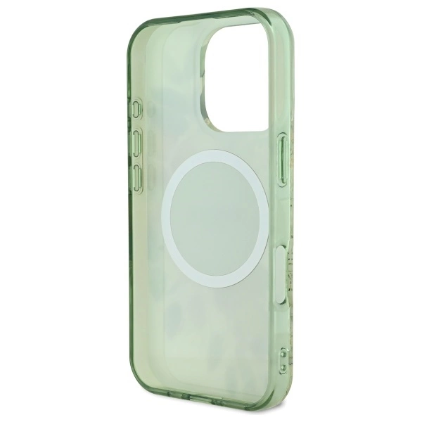 Guess IML Flower & Tonal Circle MagSafe case for iPhone 16 Pro - greeneng