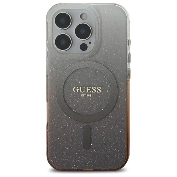 Guess IML Glitter Gradient MagSafe iPhone 16 Pro Case - Browneng