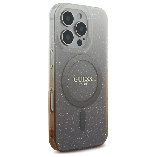 Guess IML Glitter Gradient MagSafe iPhone 16 Pro Case - Browneng