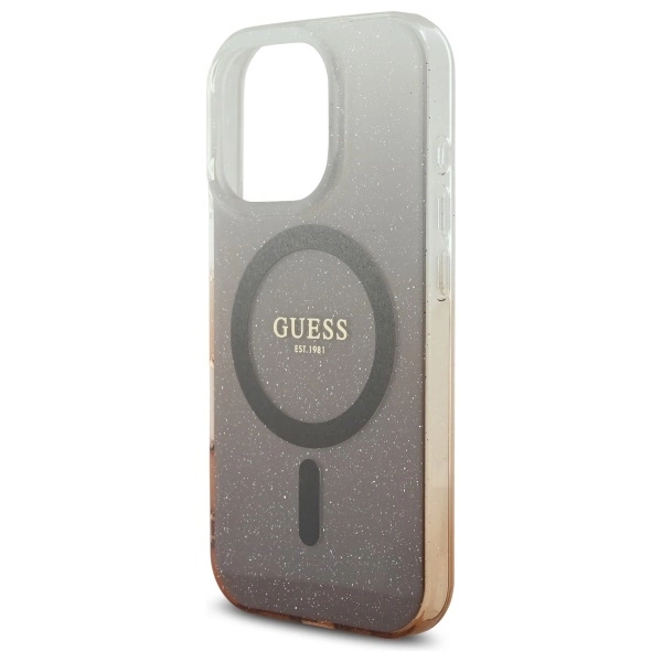 Guess IML Glitter Gradient MagSafe iPhone 16 Pro Case - Browneng