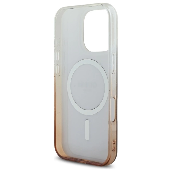 Guess IML Glitter Gradient MagSafe iPhone 16 Pro Case - Browneng