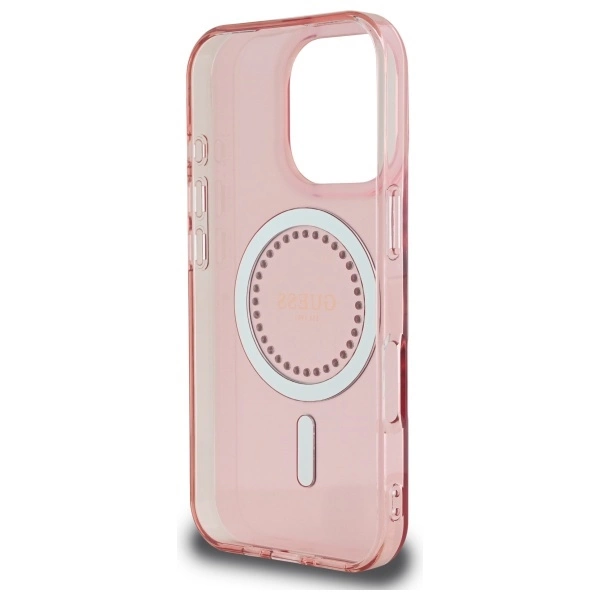 Guess IML Rhinestones MagSafe iPhone 16 Pro Case - Pinkeng
