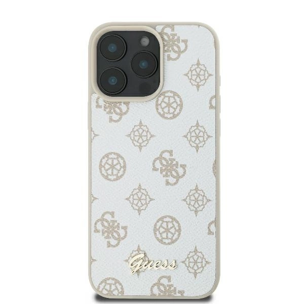 Guess Peony Script Logo MagSafe iPhone 16 Pro Case - Whiteeng