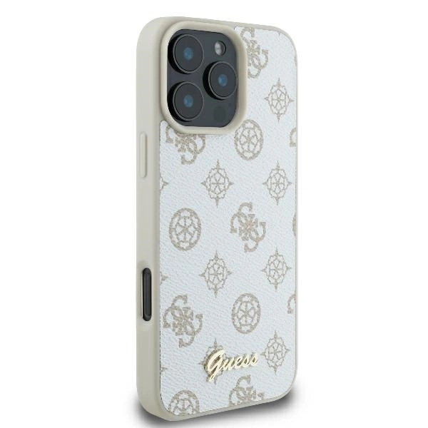 Guess Peony Script Logo MagSafe iPhone 16 Pro Case - Whiteeng