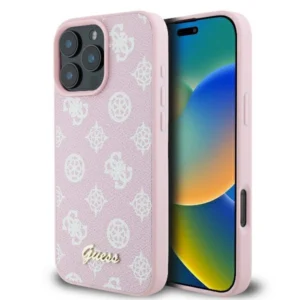 Guess Peony Script Logo MagSafe iPhone 16 Pro Case - Pinkeng