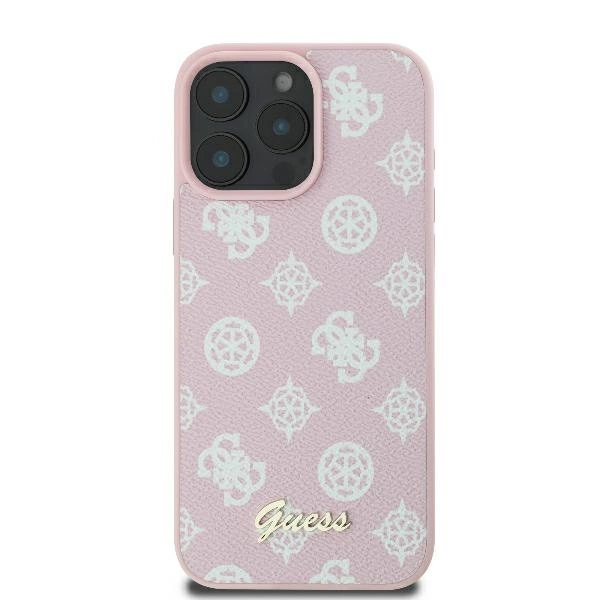 Guess Peony Script Logo MagSafe iPhone 16 Pro Case - Pinkeng