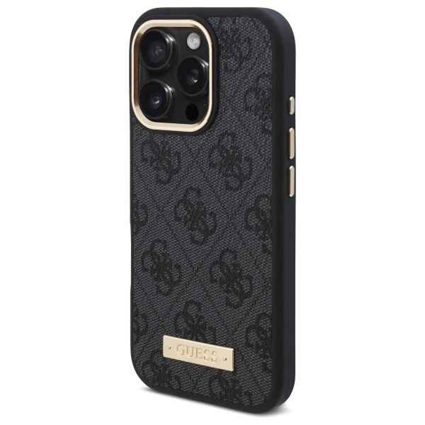 Guess 4G Logo Plate MagSafe Case for iPhone 16 Pro - Blackeng