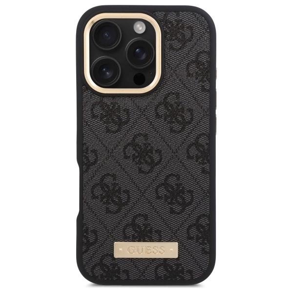 Guess 4G Logo Plate MagSafe Case for iPhone 16 Pro - Blackeng