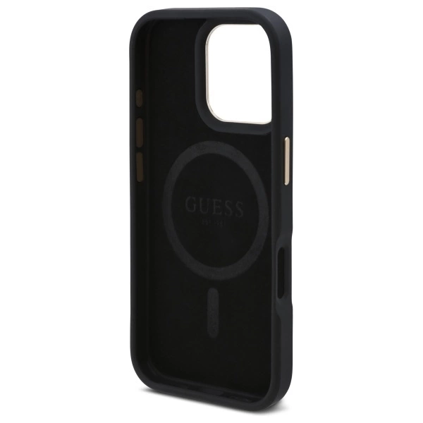 Guess 4G Logo Plate MagSafe Case for iPhone 16 Pro - Blackeng