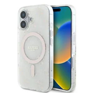 Guess IML 4G Background MagSafe Case for iPhone 16 Plus - Whiteeng