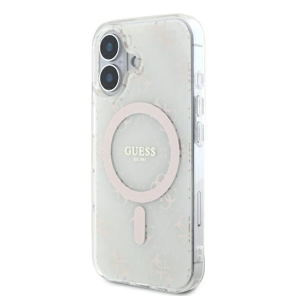 Guess IML 4G Background MagSafe Case for iPhone 16 Plus - Whiteeng