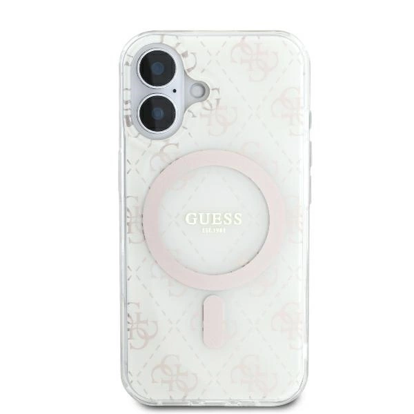 Guess IML 4G Background MagSafe Case for iPhone 16 Plus - Whiteeng