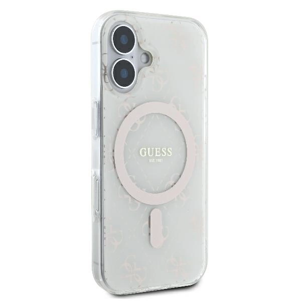 Guess IML 4G Background MagSafe Case for iPhone 16 Plus - Whiteeng