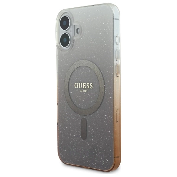 Guess IML Glitter Gradient MagSafe Case for iPhone 16 Plus - Browneng